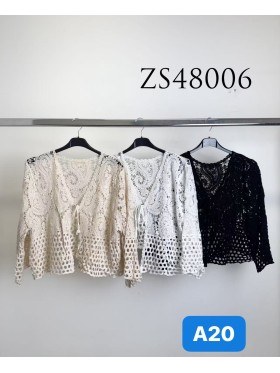 Bluzki damskie Włoski, size uni, paczka 6szt, mix kolor