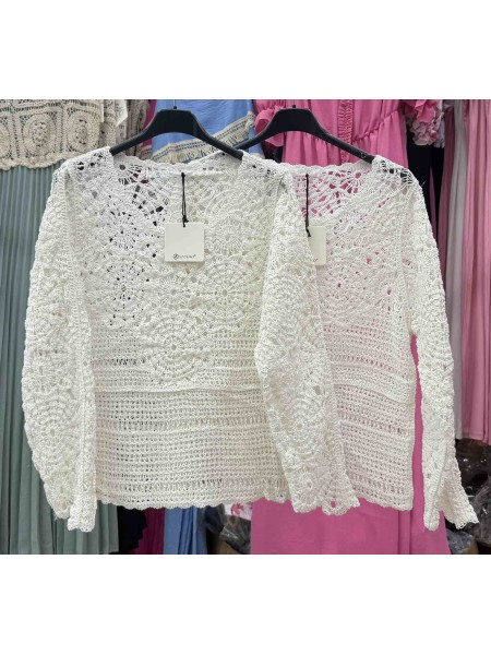 Bluzki damskie Włoski, size uni, paczka 6szt, 1 kolor