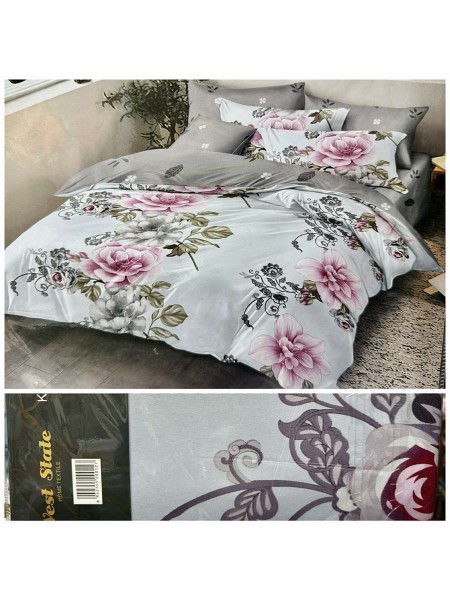 Komplet pościeli 3D 100% satyna - bawełna 3 Częściowy Rozmiar : 200/220cm