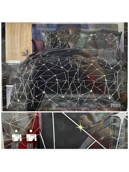 Komplet pościeli 3D 100% satyna - bawełna 3 Częściowy Rozmiar : 200/220cm