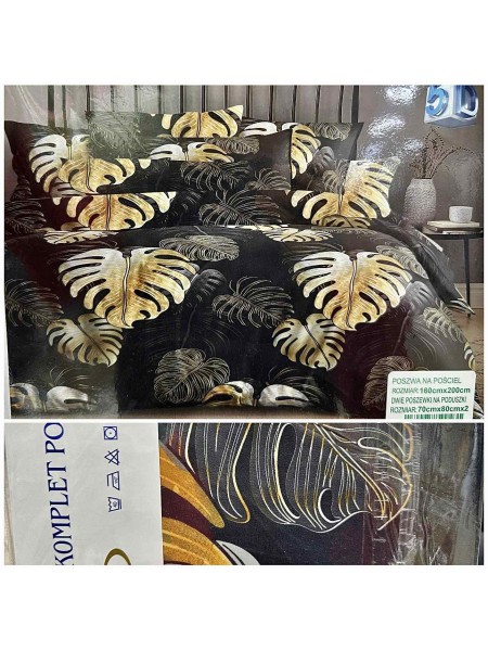 Komplet pościeli 3D 100% satyna - bawełna 3 Częściowy Rozmiar : 160/200cm