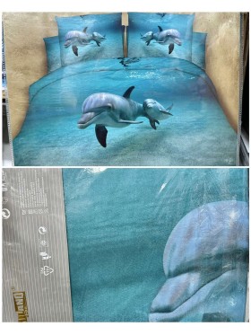 Komplet pościeli 3D 100% satyna - bawełna 3 Częściowy Rozmiar : 160/200cm, Paczka 5 szt MIX