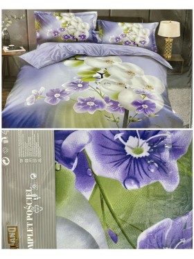 Komplet pościeli 100% satyna - bawełna 3 Częściowy Rozmiar : 160/200cm, Paczka 5 szt MIX