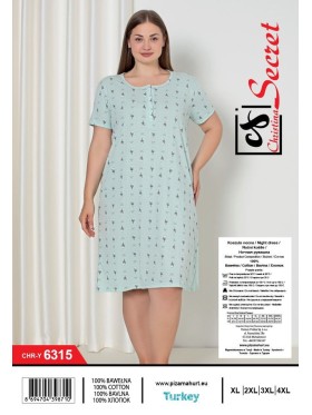Koszule nocne damskie tureckie, size l-4xl, paczka 12szt,1kolor