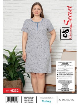 Koszule nocne damskie tureckie, size l-4xl, paczka 12szt,1kolor