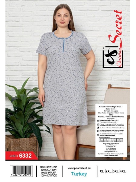 Koszule nocne damskie tureckie, size l-4xl, paczka 12szt,1kolor