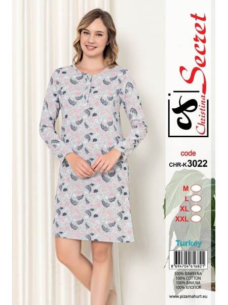 Koszule nocne damskie tureckie, size m-2xl, paczka 12szt,1kolor