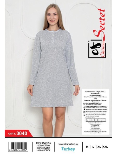 Koszule nocne damskie tureckie, size m-2xl, paczka 12szt,1kolor