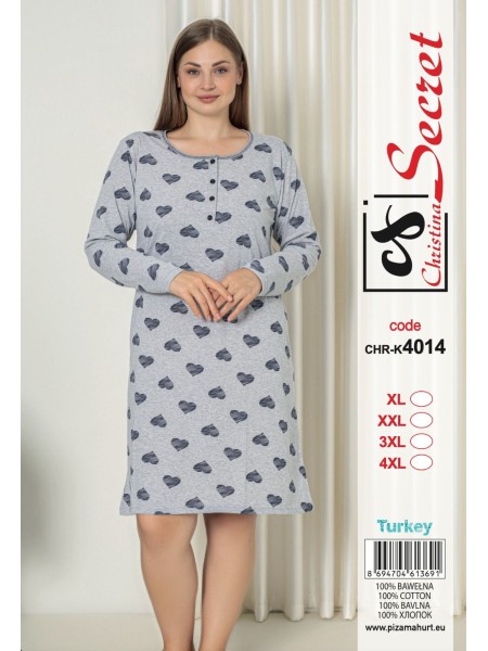 Koszule nocne damskie tureckie, size l-4xl, paczka 12szt,1kolor