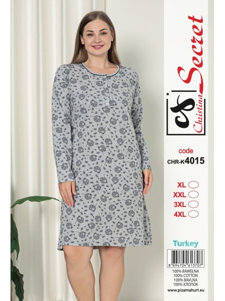Koszule nocne damskie tureckie, size l-4xl, paczka 12szt,1kolor