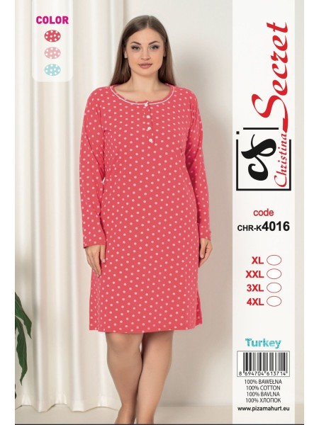Koszule nocne damskie tureckie, size l-4xl, paczka 12szt,mix kolor