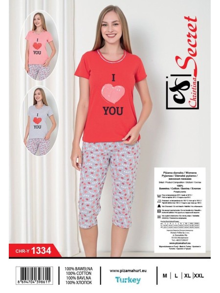 Piżama damskie tureckie, size m-2xl, paczka 12szt,mix kolor