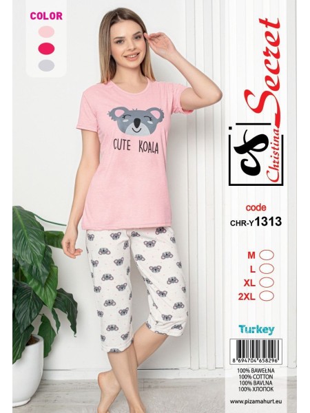 Piżama damskie tureckie, size m-2xl, paczka 12szt,mix kolor