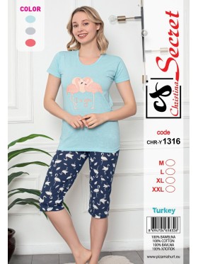 Piżama damskie tureckie, size m-2xl, paczka 12szt,mix kolor