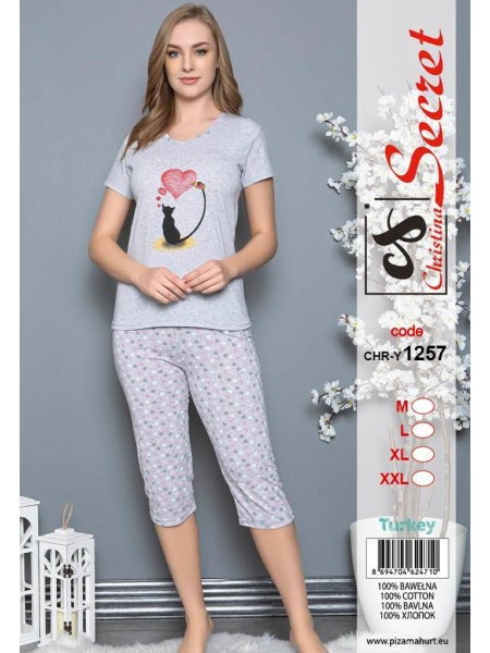 Piżama damskie tureckie, size m-2xl, paczka 12szt,mix kolor