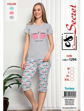 Piżama damskie tureckie, size m-2xl, paczka 12szt,mix kolor