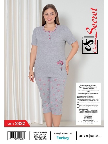 Piżama damskie tureckie, size l-4xl, paczka 12szt,1kolor