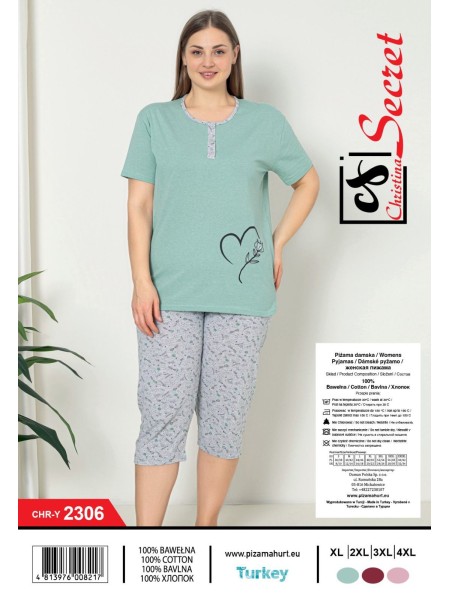 Piżama damskie tureckie, size l-4xl, paczka 12szt,mix kolor