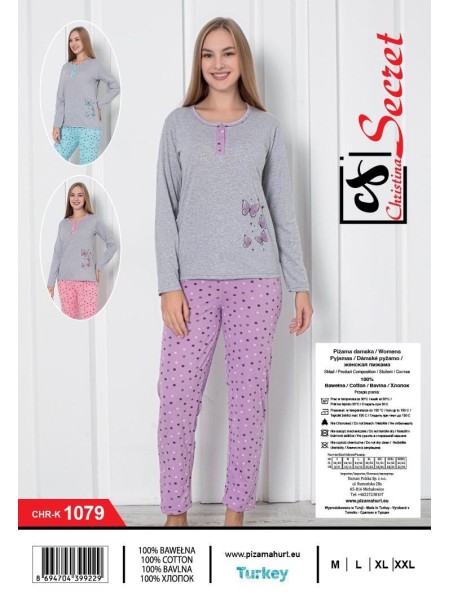 Piżama damskie tureckie, size m-2xl, paczka 12szt,mix kolor
