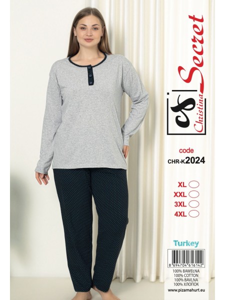 Piżama damskie tureckie, size l-4xl, paczka 12szt,1kolor