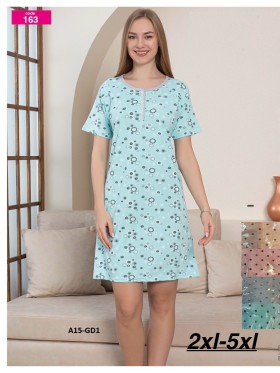 Koszule nocne damskie tureckie, size 2xl-5xl, paczka 12szt,mix kolor