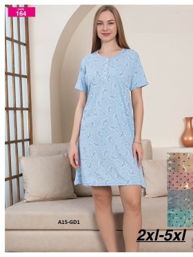Koszule nocne damskie tureckie, size 2xl-5xl, paczka 12szt,mix kolor