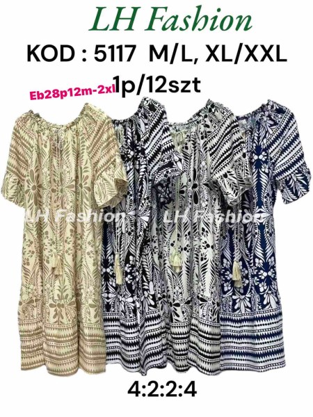 Sukienki damskie , size M-2XL, paczka 12szt, mix kolor