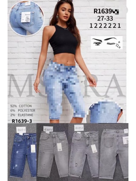 Spodenki jeansowe damskie M'sara,size 27-33,paczka 12szt.1 kolor,