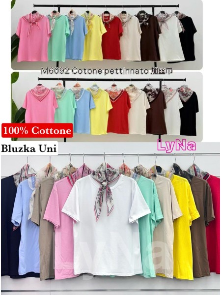Bluzki damskie Włoski, size uni, paczka 6szt, mix kolor