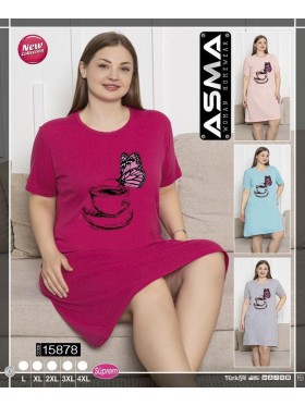 Koszule nocne damskie tureckie, size l-4xl, paczka 15szt,mix kolor