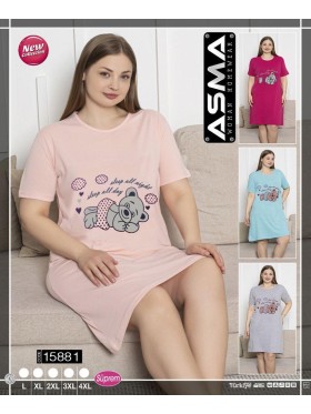 Koszule nocne damskie tureckie, size l-4xl, paczka 15szt,mix kolor