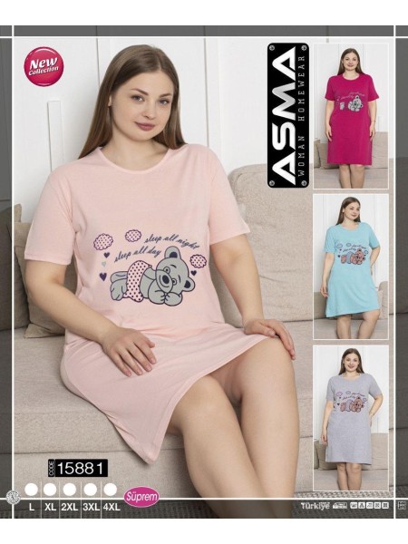 Koszule nocne damskie tureckie, size l-4xl, paczka 15szt,mix kolor