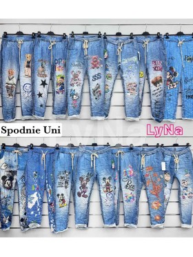 Spodnie damskie Włoski, size uni, paczka 6szt, mix kolor