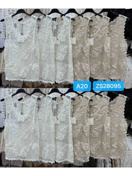 Bluzki damskie Włoski, size uni, paczka 6szt, mix kolor