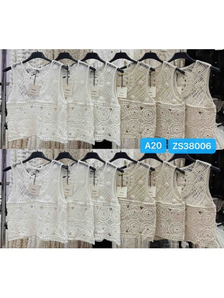 Bluzki damskie Włoski, size uni, paczka 6szt, mix kolor