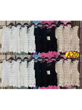 Bluzki damskie Włoski, size uni, paczka 6szt, mix kolor