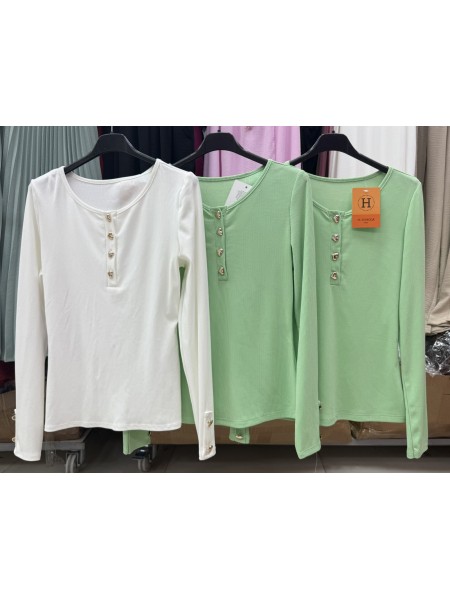Bluzki damskie Włoski, size uni, paczka 6szt, mix kolor