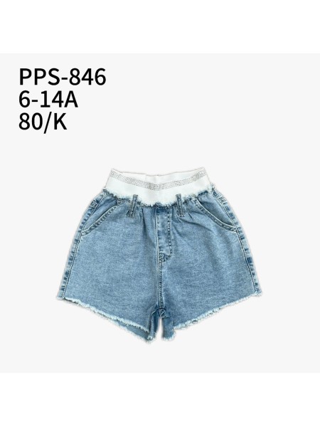 Spodenki jeans dzieciece rozm 6-14 lat, paczka 10szt, 1 kolor