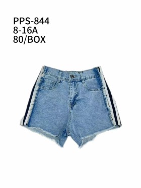 Spodenki jeans dzieciece rozm 8-16 lat, paczka 10szt, 1 kolor