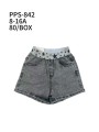 Spodenki jeans dzieciece rozm 8-16 lat, paczka 10szt, 1 kolor