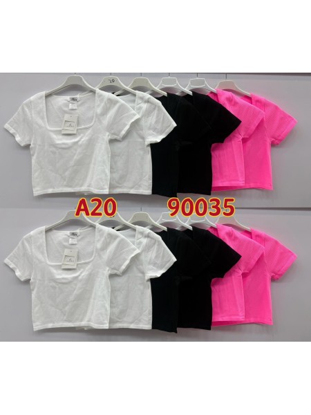 Bluzki damskie Włoski, size uni, paczka 6szt, mix kolor