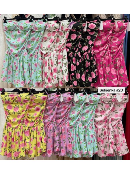 Sukienki damskie Włoski, size uni, paczka 6szt, mix kolor