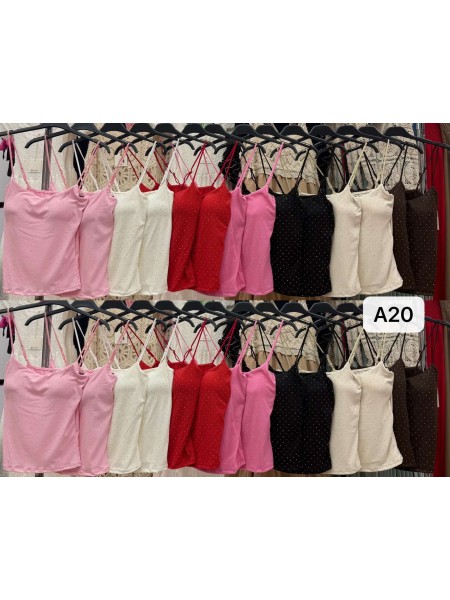 Bluzki damskie Włoski, size uni, paczka 6szt, mix kolor
