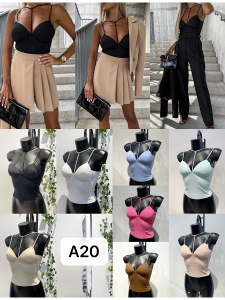 Bluzki damskie Włoski, size uni, paczka 6szt, mix kolor
