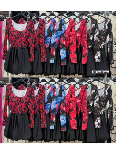 Sukienki damskie Włoski, size uni, paczka 6szt, mix kolor