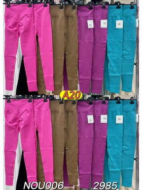 Legginsy damskie Włoski, size uni, paczka 6szt, mix kolor