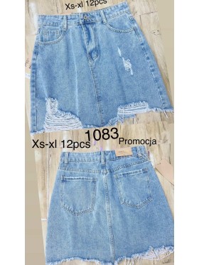 Spódnica krótka jeansowa damska ,size xs-xl,paczka 12szt ,