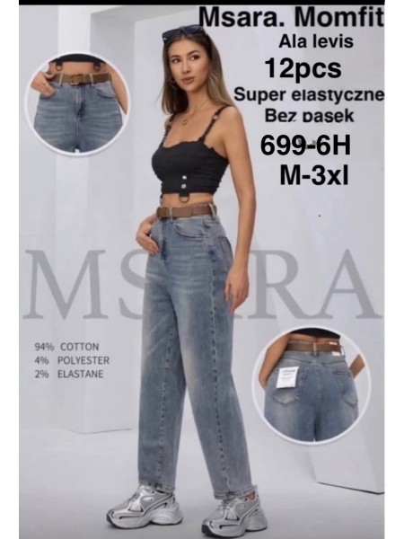 Jeansy damskie M'sara, size M-3XL, paczka 12szt,