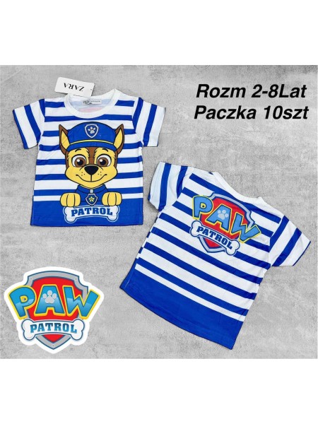 Bluzka dzieciece rozm 2-8 lat, paczka 10szt, 1 kolor