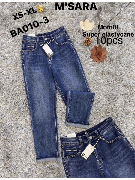 Jeansy damskie M'sara, size XS-XL, paczka 10szt,